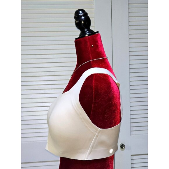 Lululemon Women's Beige Cross-Back Sports Bra With Zip Closure Size 36DD 2593 - Picture 7 of 13